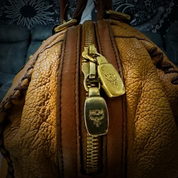 Vintage MCM Rich Brown Leather Satchel shoulder bag tote bag - Picture 12 of 15